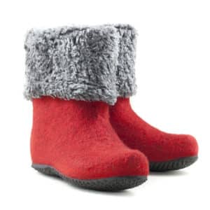 Short felt boots red