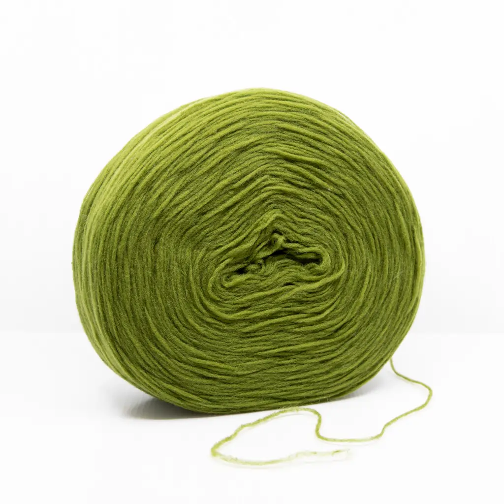 Olive green roving yarn ball wool